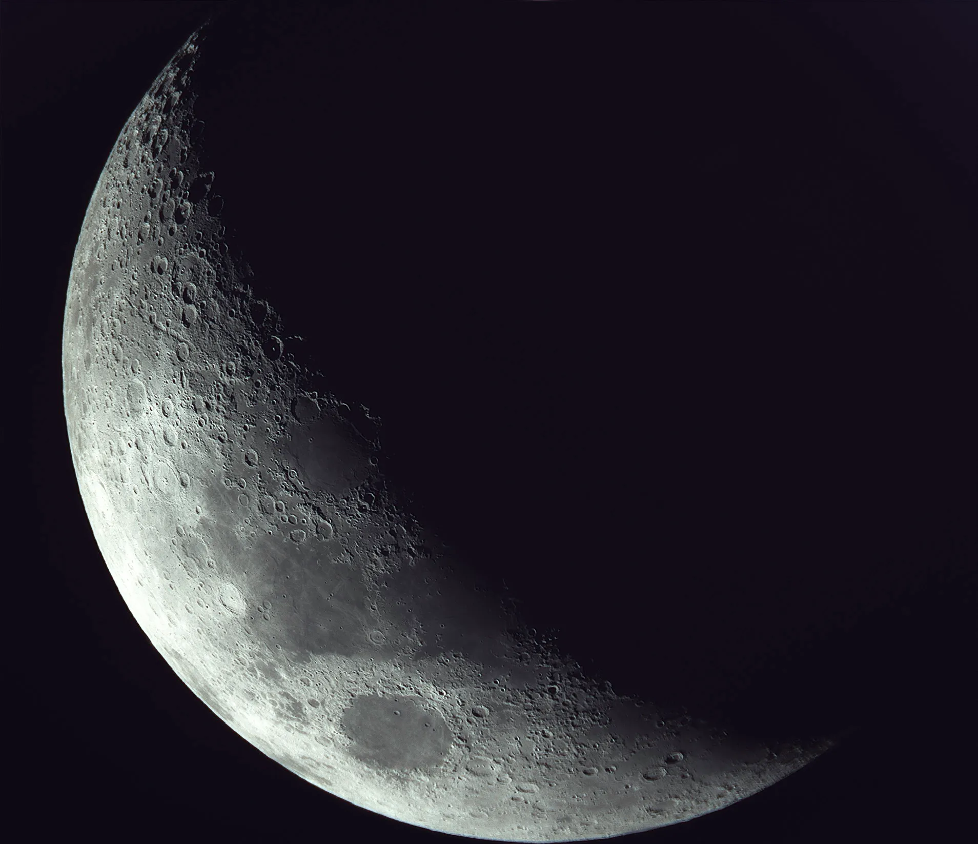 Detailed lunar surface along the terminator